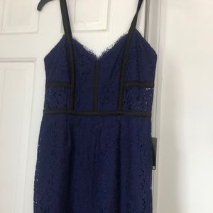 Formal lace midi dress Express blue & black